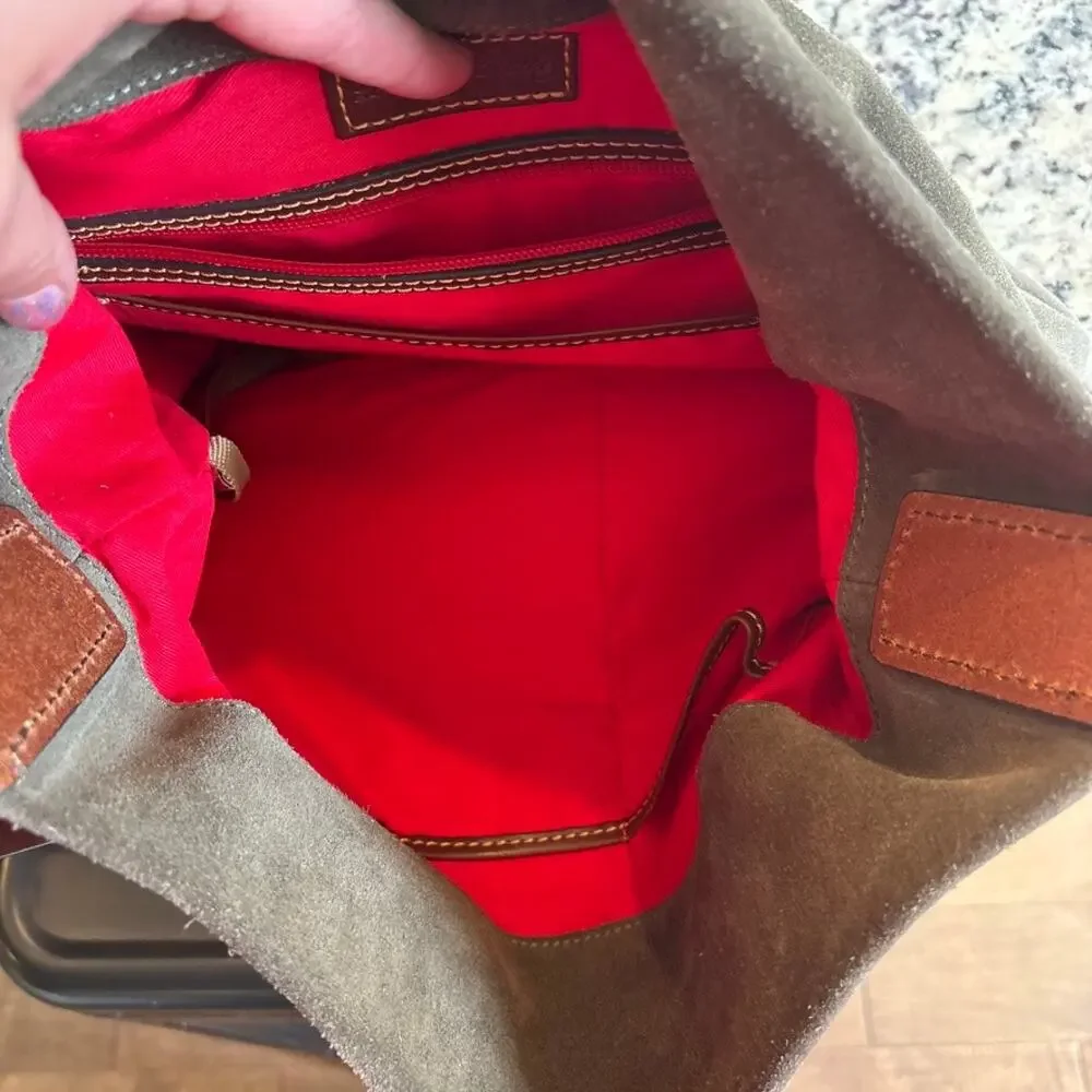 Dooney & Bourke Moss Large Hobo Suede Leather Bag